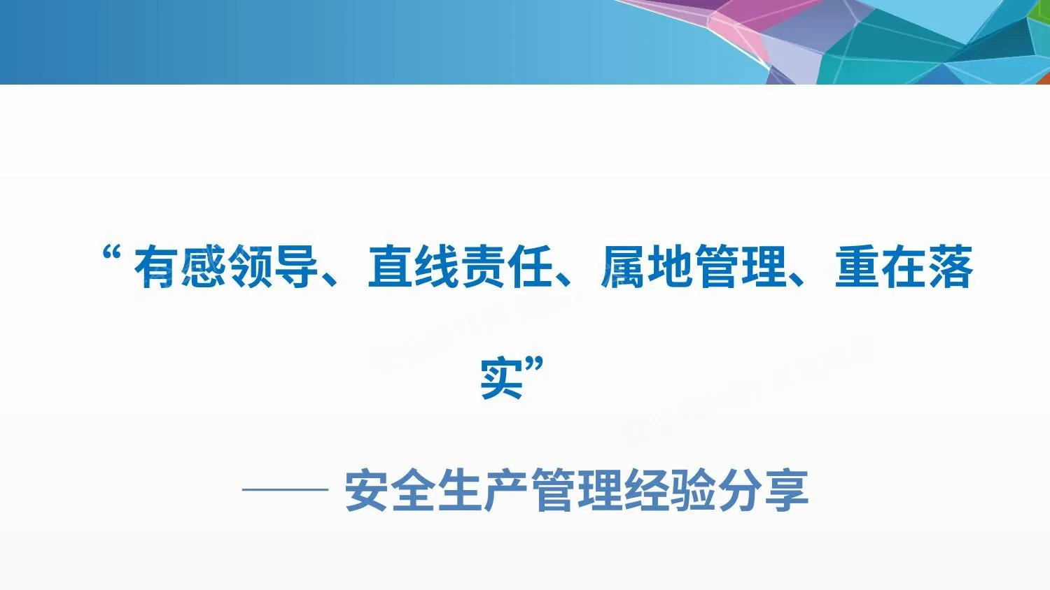 集团公司安全管理经验分享附各项工作计划 第 1 页预览