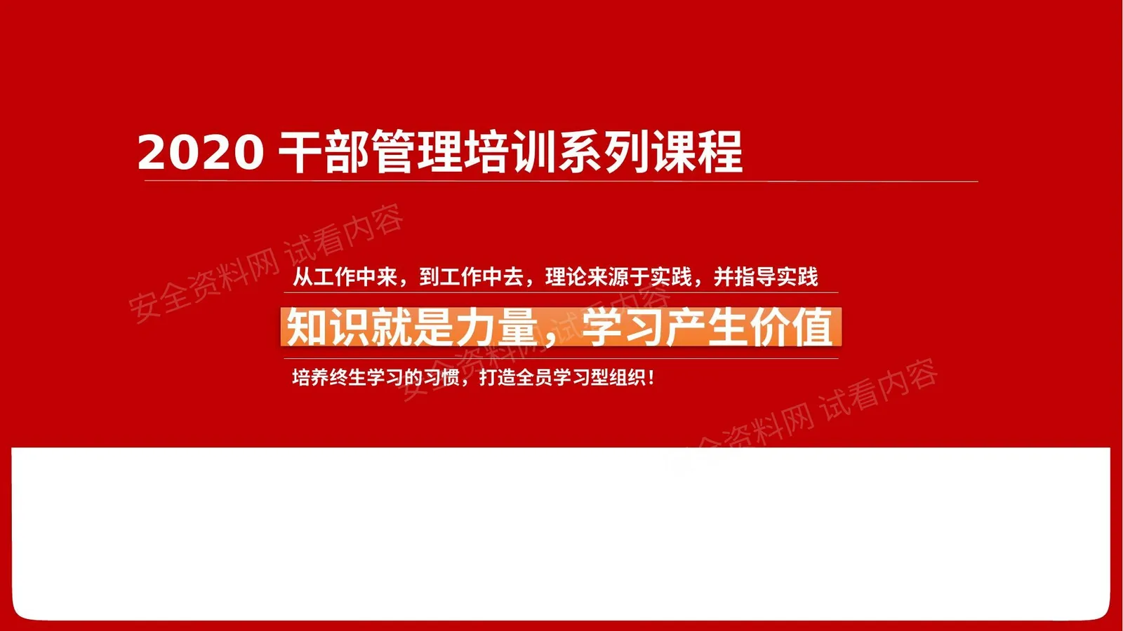集团管理干部安全生产与风险规避培训课件 第 1 页预览
