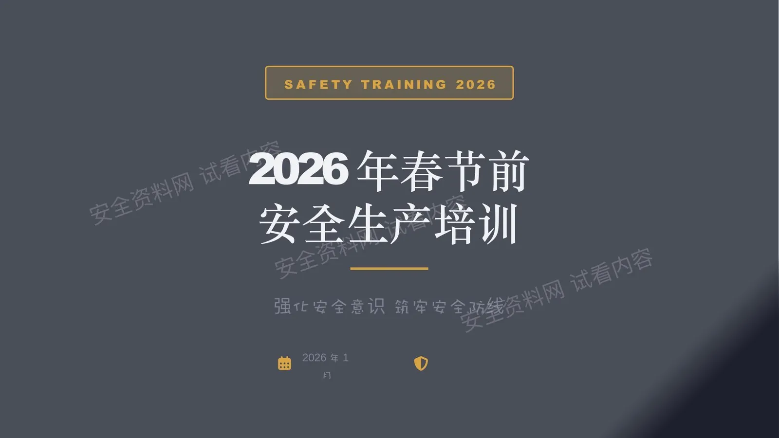 2026年春节前安全生产培训 第 1 页预览