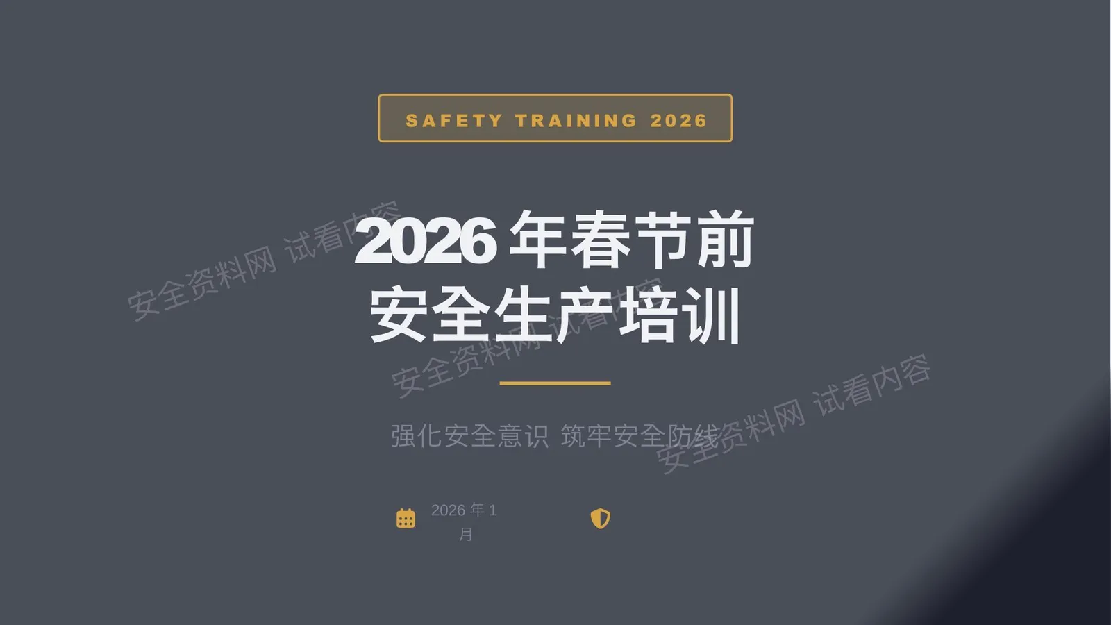 2026年春节前安全生产培训 第 1 页预览