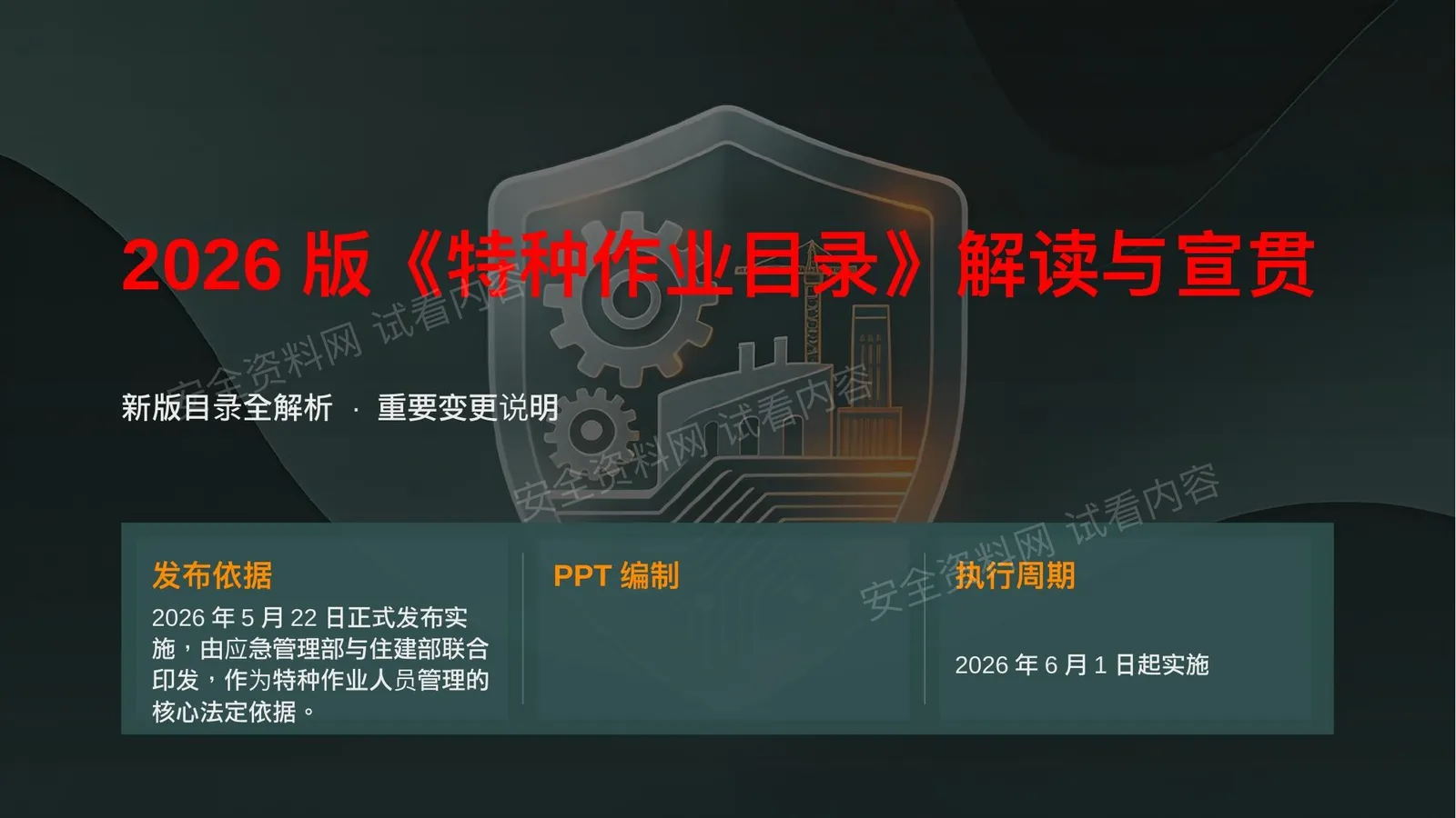 2026版特种作业目录解读与宣贯 第 1 页预览