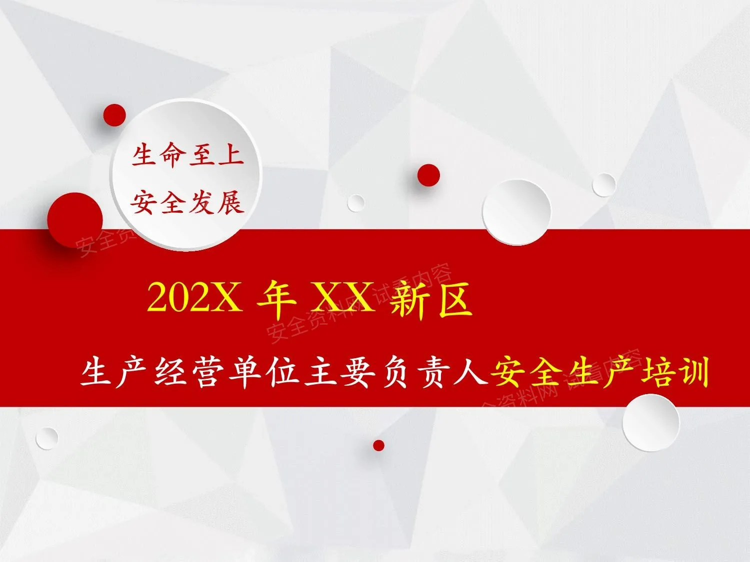 XXX新区企业负责人安全培训 第 1 页预览